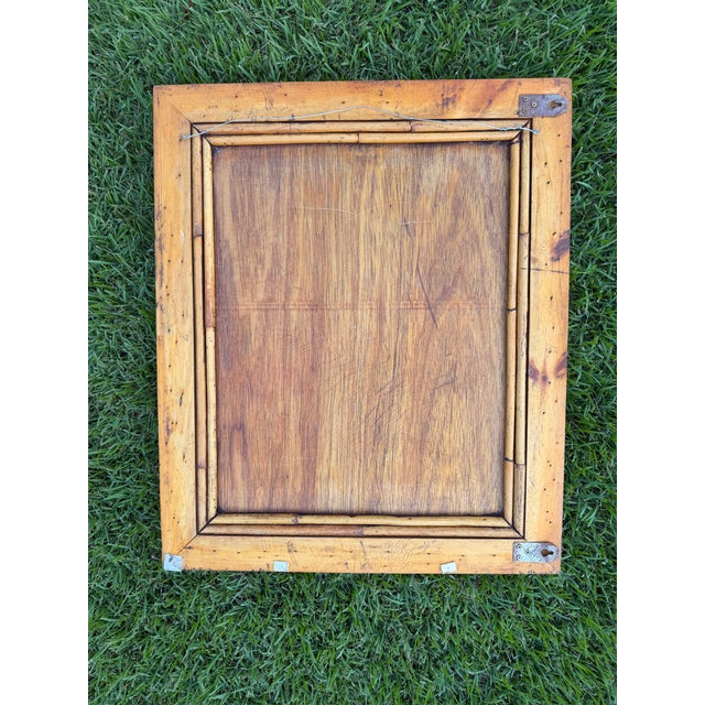 Brown Vintage Bamboo & Rattan Tack Board With Leather Lattice For Sale - Image 8 of 10