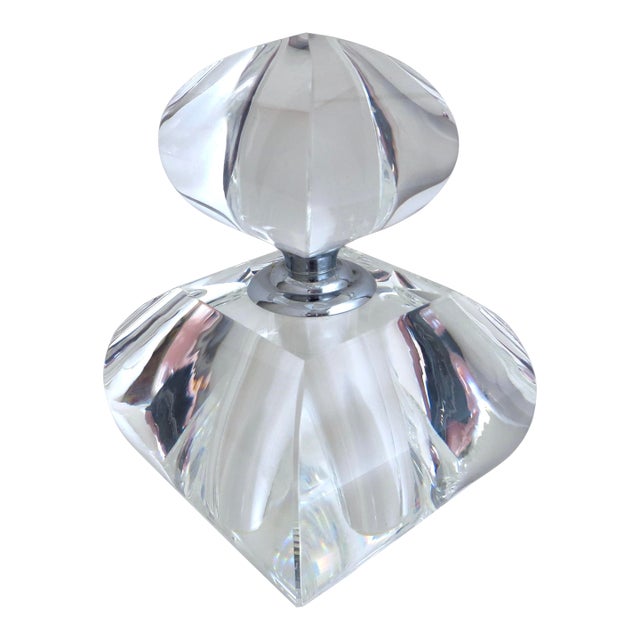 Art Deco Very Large Fine Quality French Cut Glass Perfume Bottle Circa 1935 For Sale