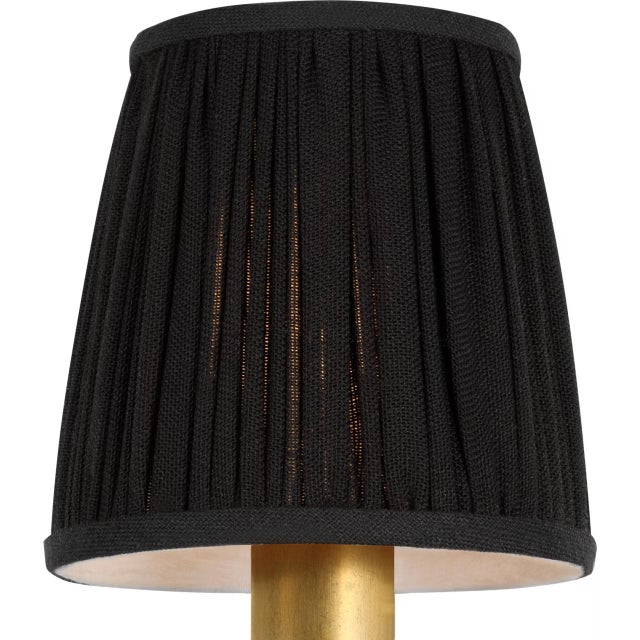 Traditional Visual Comfort Signature 4" Pleated Black Linen Shade For Sale - Image 3 of 3
