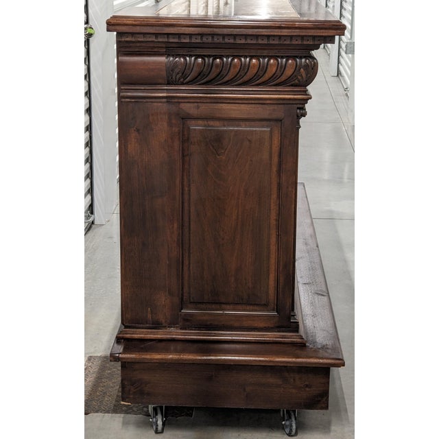 Bar, 19th Century French Renaissance Vintage Carved Buffet With a Marble Top For Sale In Boston - Image 6 of 14