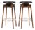 Mid Century Vintage Albert Parvin Walnut Barstools — Swivel Seats — Black Vinyl— Pair For Sale