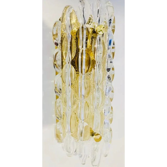 Gold Karl Fagerland Orrefors Bubble Crystal Wall Lights Pair For Sale - Image 8 of 9