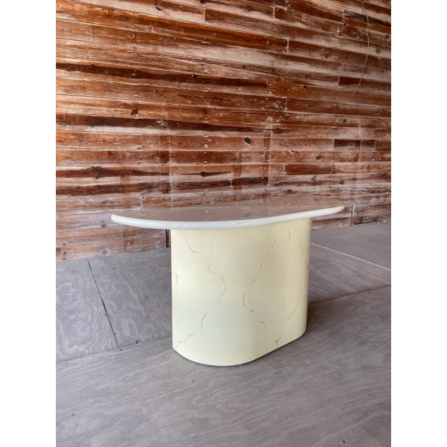 Modern Karl Springer Style Modern Tall Half Moon Console Table For Sale - Image 3 of 10