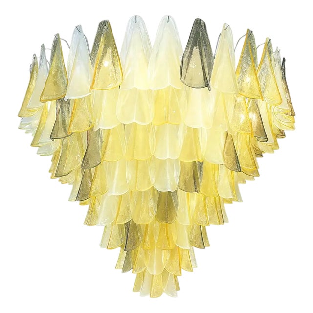 Italian Amber and Fumè Multicolor Rondini Murano Glass Chandelier by Simoeng For Sale