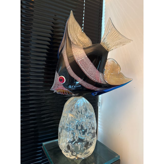 Glass Zanetti Monumental Murano Glass Angel Fish Sculpture For Sale - Image 7 of 8