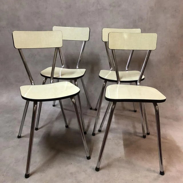 Light Yellow Resopal Side Chairs, 1950s, Set of 4 For Sale - Image 4 of 8