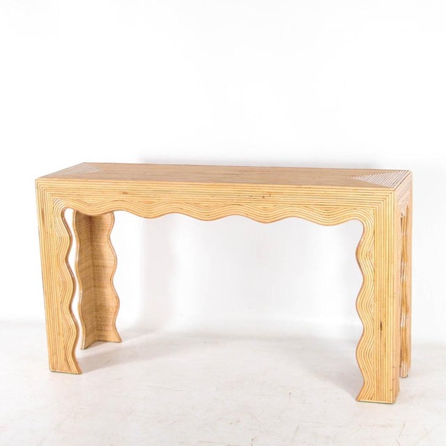 Rattan Wave Console Table For Sale - Image 15 of 16