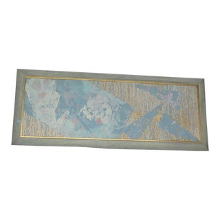1980's Framed Paper & Paint Collage For Sale