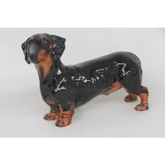 English Royal Doulton Porcelain Hn1128 Dachshund Dog Figurine 4700b For Sale - Image 3 of 14
