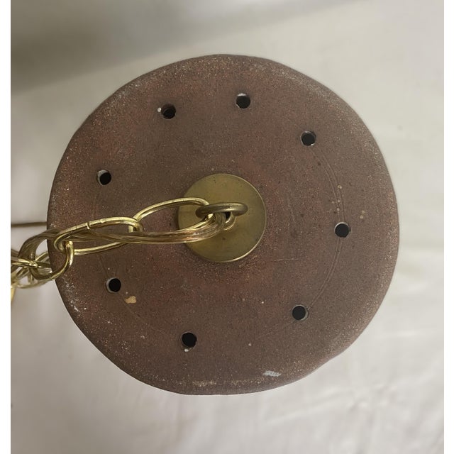 Late 20th Century Pair of Late 20th Century Artisan Ceramic Pendant Lights For Sale - Image 5 of 12