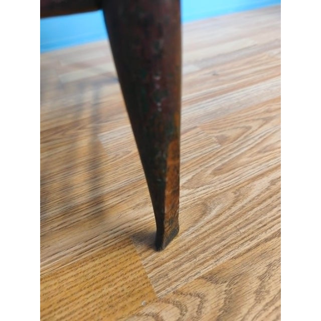 Pressed Back Chair with Leather Seat and Turned Parts For Sale - Image 12 of 18