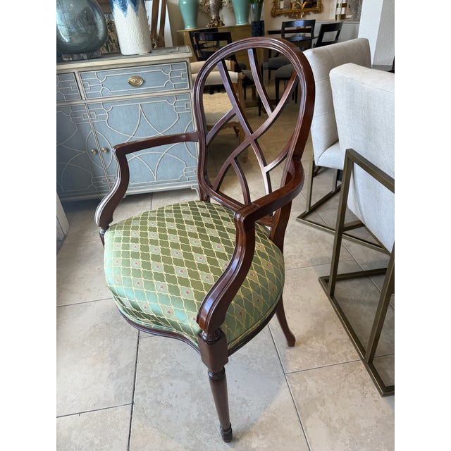1960s Pair of Kindel Mahogany Hepplewhite Style Arm Chairs For Sale - Image 5 of 8