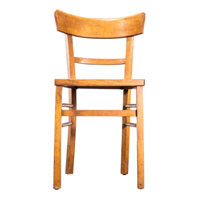 Warm Oak and Bentwood Café Chair from Baumann, 1950s For Sale