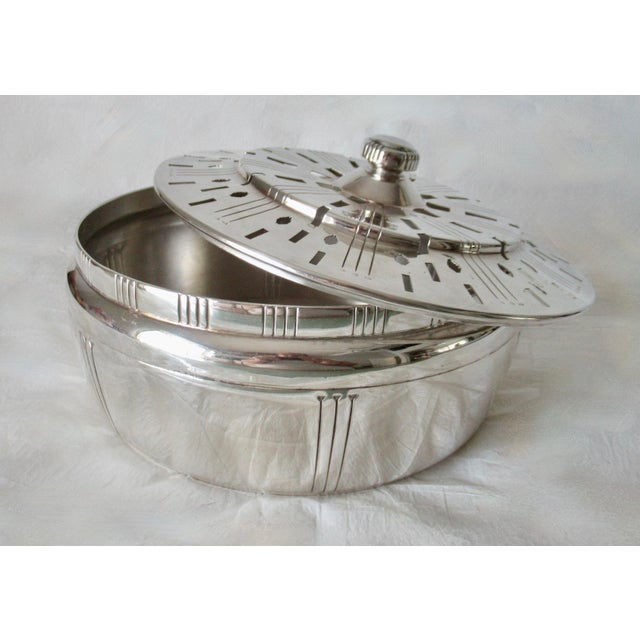Art Deco Vintage Art Deco Style, Bernard Rice's Son's Inc., Silver Plate Vegetable or Tureen Serving Bowl For Sale - Image 3 of 18