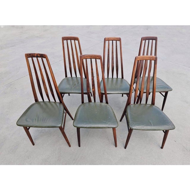 In this listing you will find a set of 6 mid century modern chairs, model eva, designed by niels koefoed for his furniture...