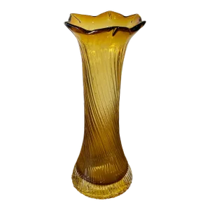 Murano Art Glass Amber Vase