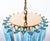 A breathtaking chandelier, handcrafted from aquamarine-colored, curved “triedri” murano glass and gold-plated brass....