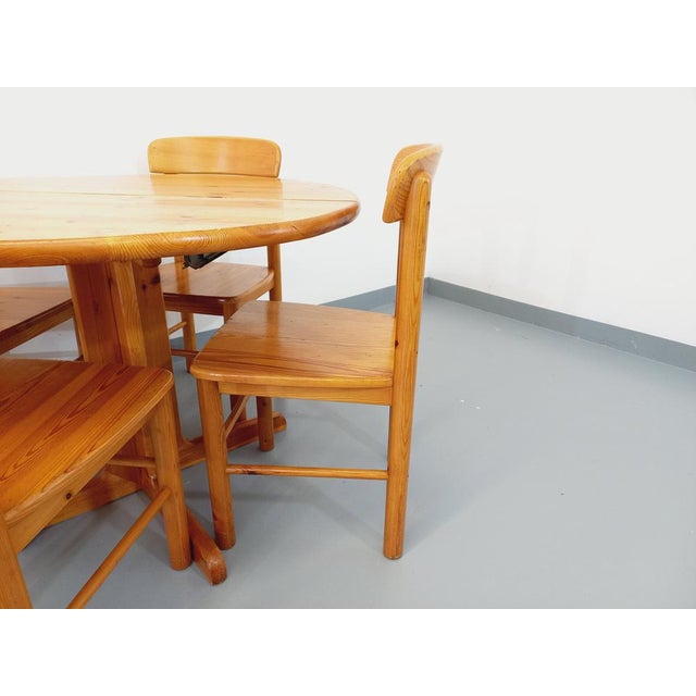 Round Dining Table & Chairs in Pine, 1970s, Set of 5 For Sale - Image 17 of 18