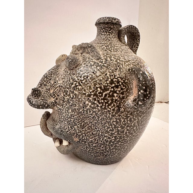 1980s Face Jug by Db Garner Turn & Burn Pottery For Sale - Image 4 of 12
