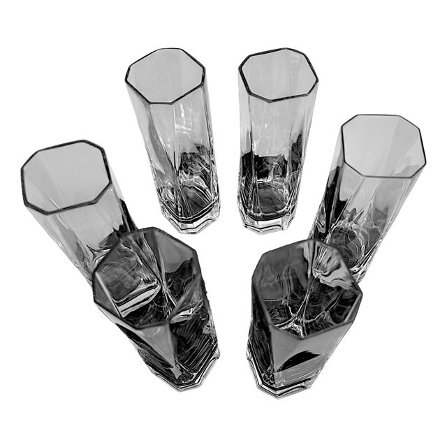Vintage Crystal Shot Glasses by Cini Boeri for Arnolfo Di Cambio, 1970s, Set of 6 For Sale