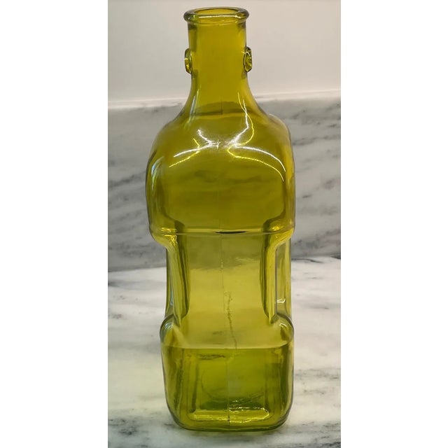 2000 - 2009 Vintage Yellow Glass Bottle / Vase For Sale - Image 5 of 5