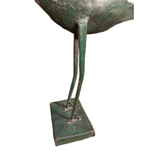 Metal Metal Sculpture of Heron, 20th Century For Sale - Image 7 of 8