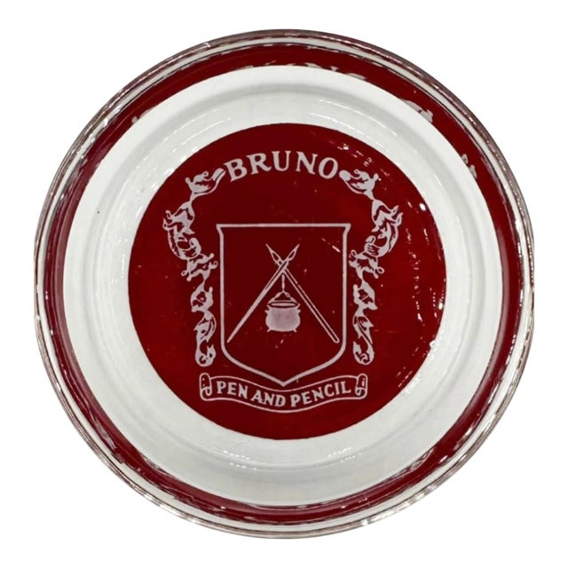 Vintage Bruno Pen and Pencil Nyc Restaurant Glass Ashtray For Sale