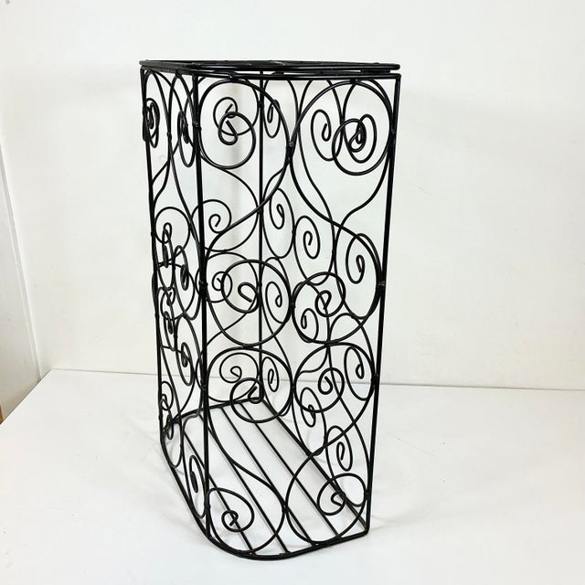 1980s 1980s Vintage French Style Curled Metal Hamper With Hinged Lid. For Sale - Image 5 of 13