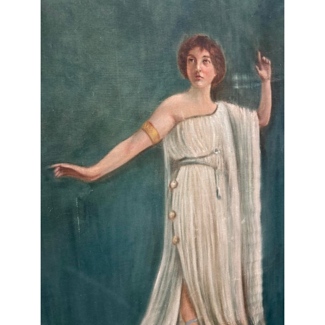 Grand Tour Original Mid Century Classical Portrait of Sappho For Sale - Image 3 of 9