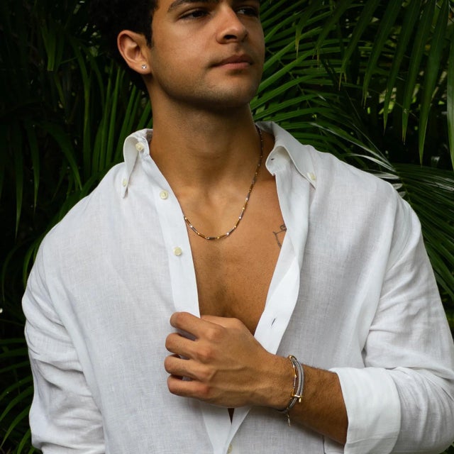 Dual Strength Silver & Gold Men’s Chain Necklace For Sale - Image 4 of 8