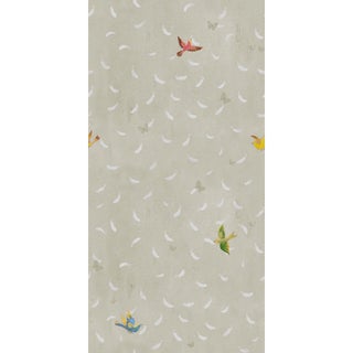 Feathers (var. 1) Wallpaper by Paule Marrot in Gray For Sale