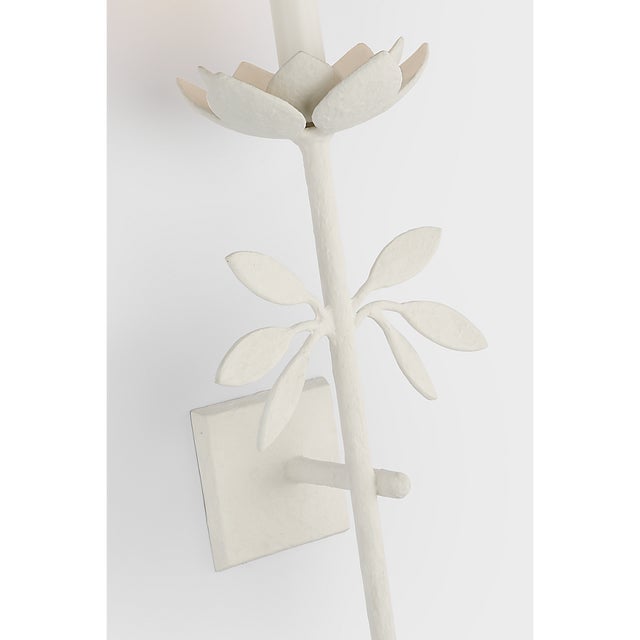 Julie Neill for Visual Comfort Signature Clementine 22" Tail Sconce in Plaster White with Linen Shade For Sale - Image 10 of 11