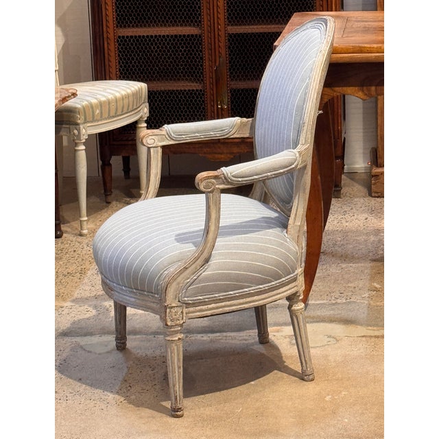 Early 19th Century French Painted Arm Chair For Sale - Image 4 of 9