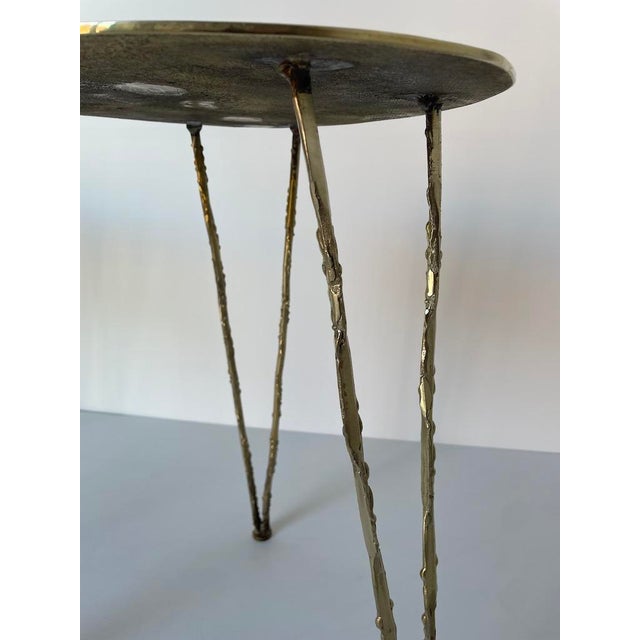 Metal Vintage Brass Side Table, 1970s For Sale - Image 7 of 14
