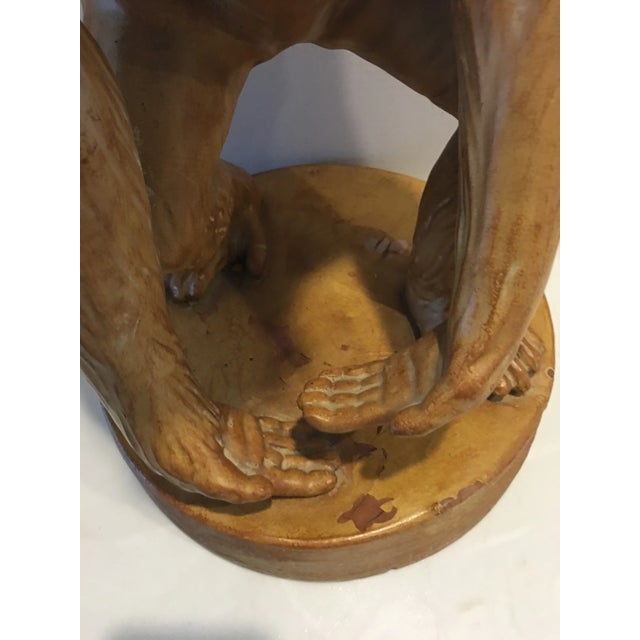 Tan Vintage 1980s Large Terracotta Monkey For Sale - Image 8 of 10