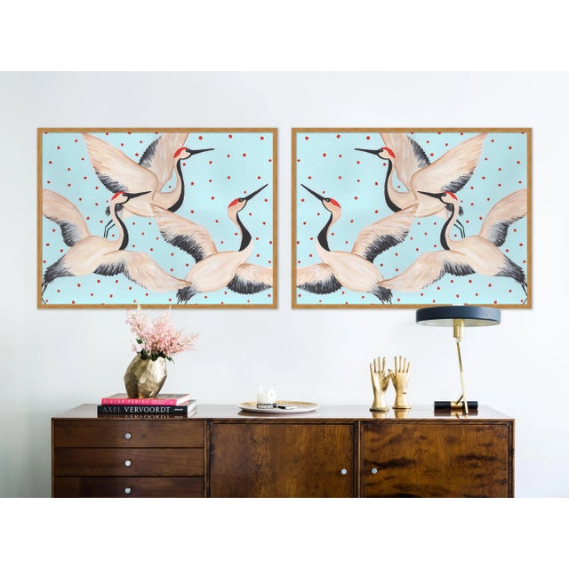 DESCRIPTION: Babette Cleo & Estelle Diptych, in Blue by Willa Heart in Gold Frame, Large Art Print SPECIFICATIONS: Type:...