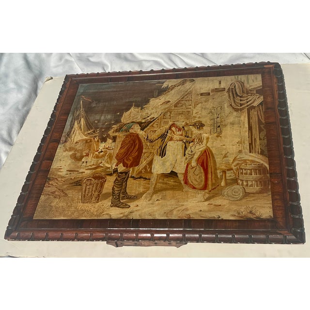 Large Antique Victorian Black Forest Sculptural Micro-Petit Point Tapestry With Silk Backing For Sale - Image 13 of 17