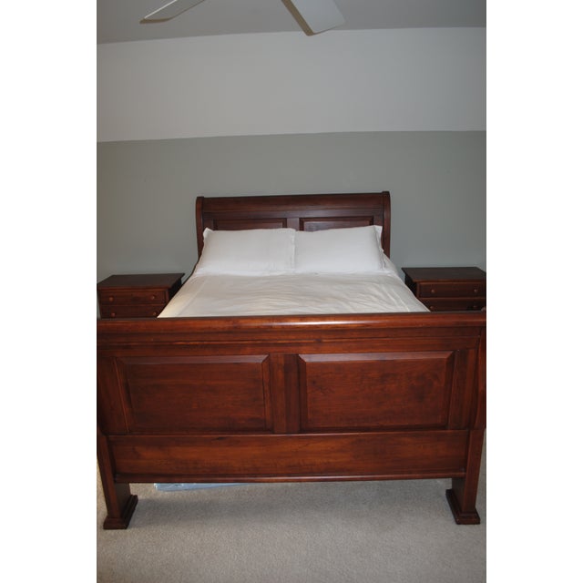 Lexington Queen Size Cherry Sleigh Bed Chairish
