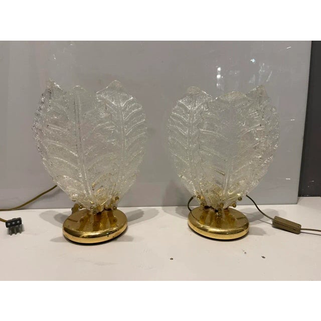 Mid-Century Modern Murano Glass Table Lamps, Set of 2 For Sale - Image 3 of 8