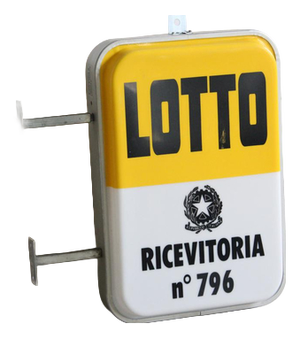 Double-Sided Illuminated Lotto No. 796 Sign, 1950s-1960s