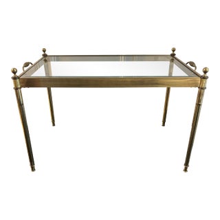 LaBarge Inspired Brass Coffee Cocktail Table For Sale