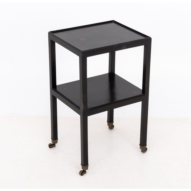 Wood Chinoiserie Style Gilt and Black Lacquered End Table For Sale - Image 7 of 7