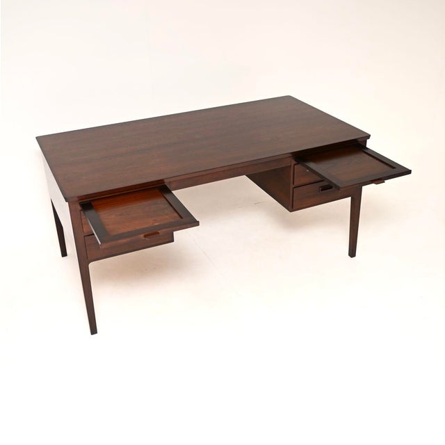 Mid-Century Modern Large Vintage Danish Executive Desk, 1965 For Sale - Image 3 of 11