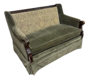 Vintage Smoking Room Library Velvet Love Seat