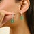 Not Yet Made - Made To Order 3.02Ct Floral Emerald & Diamond Dangle Earrings in 18k Gold Gift for Her- A Pair For Sale - Image 5 of 12