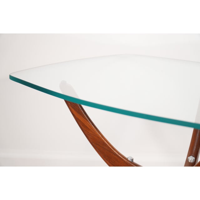 Forest Wilson 1960s Forest Wilson Sculptural Glass-Top Side Table For Sale - Image 4 of 8