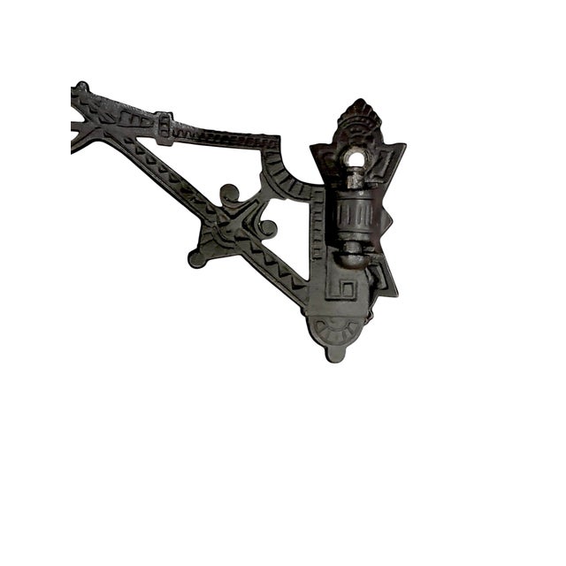 Vintage Milk Glass White Black Bar Glass Globe Lamp Metal Fixture 6" Retro Pub Light For Sale - Image 10 of 12