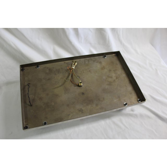 Metal Mid-Century Modern Art Deco Alabaster Sconces, Antique Silver Patina - a Pair For Sale - Image 7 of 10