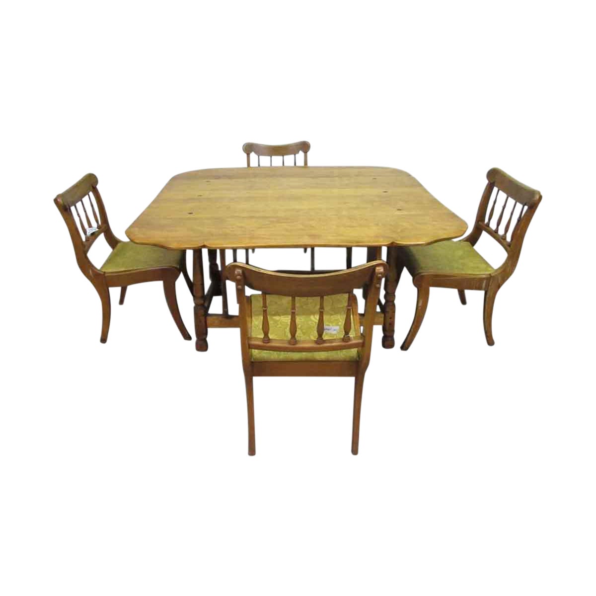 Large Rock Maple Dining Table With Chairs Set Chairish