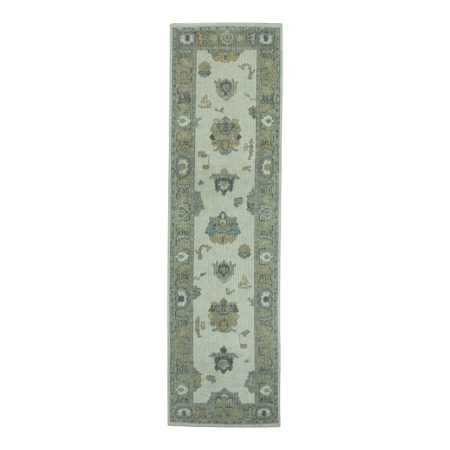 Turkish Oushak Rug 2'5" x 8'6" #19131 For Sale